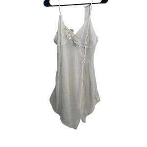Frederick’s of Hollywood White Satin Lace lingerie bridal Size L